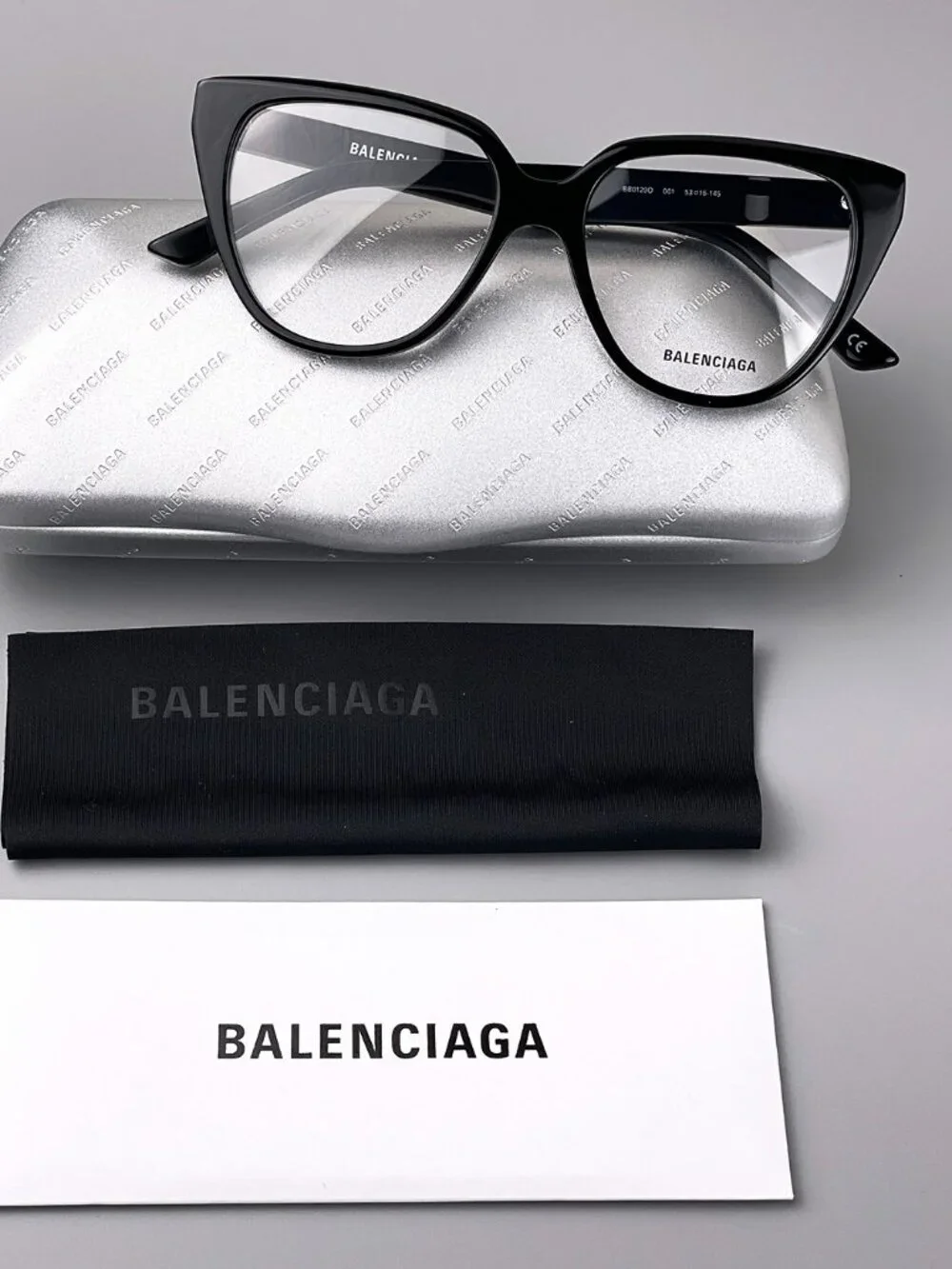 BALENCIAGA BB0129O 001 BLACK BUTTERFLY EYEGLASSES